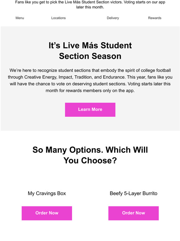 Taco Bell Live Más Student Section is kicking off 🏈🏆 Milled