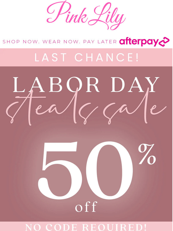 The Pink Lily Boutique 50 off our most loved styles Milled