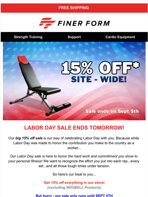 Save 15% Before the Finer Form Labor Day Sale Ends