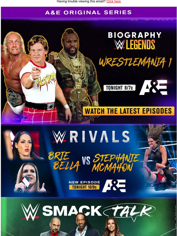 WWE Shop WWE on A&E Superstar Sunday concludes tonight with the