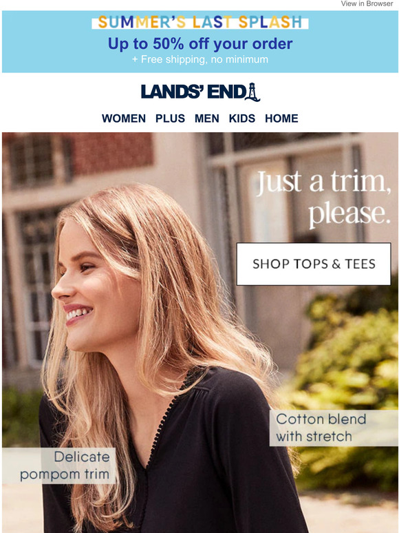 Land's End New! Wake up your dress code with a trim Milled