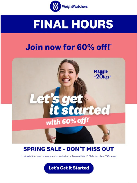 Spring Sale! Get 60% off WW Today! 🥳️