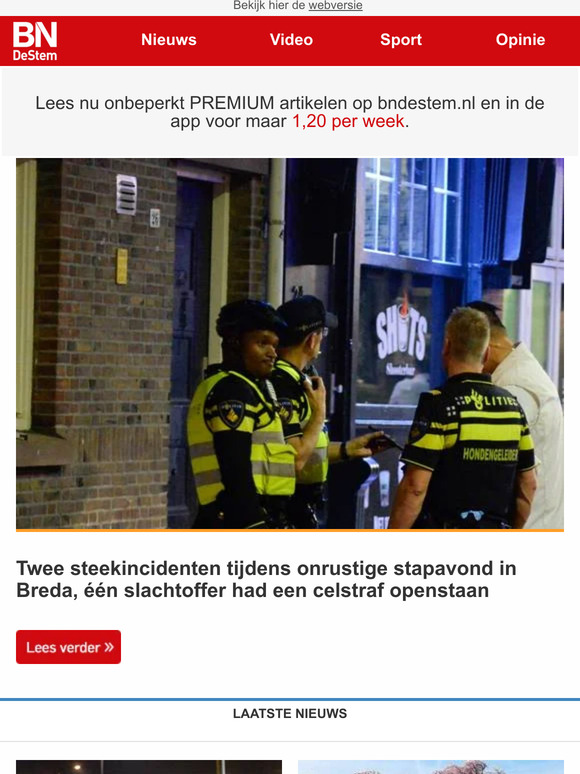 bndestem Twee steekincidenten tijdens onrustige stapavond in Breda