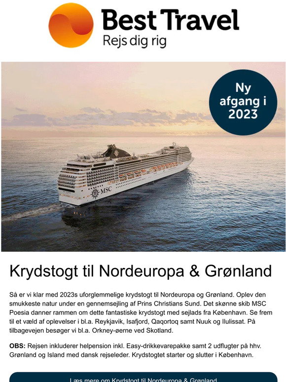 lovende detektor eftermiddag Best Travel DK: Nyhed: Krydstogt til Grønland i 2023 🌞 | Milled