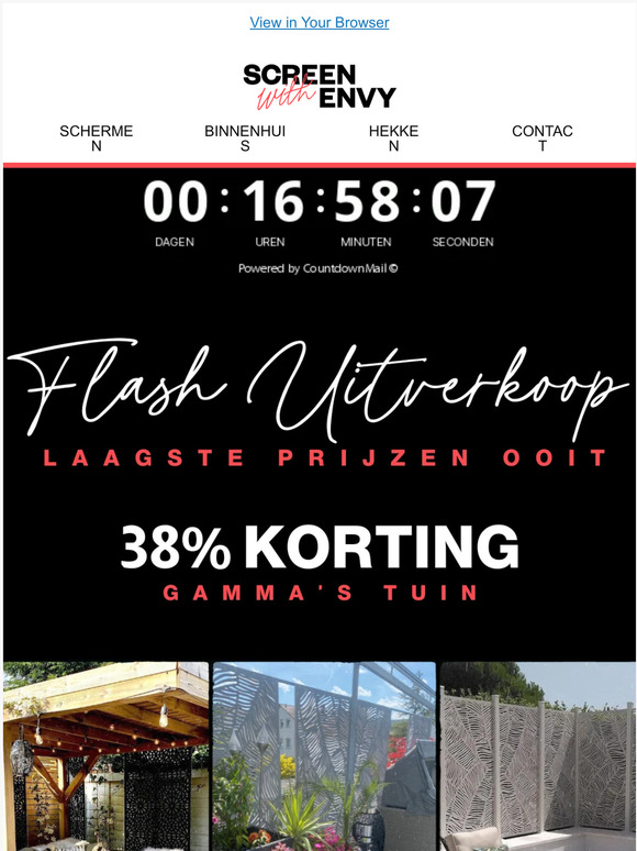 38% korting op Tuin eindigt vanavond!