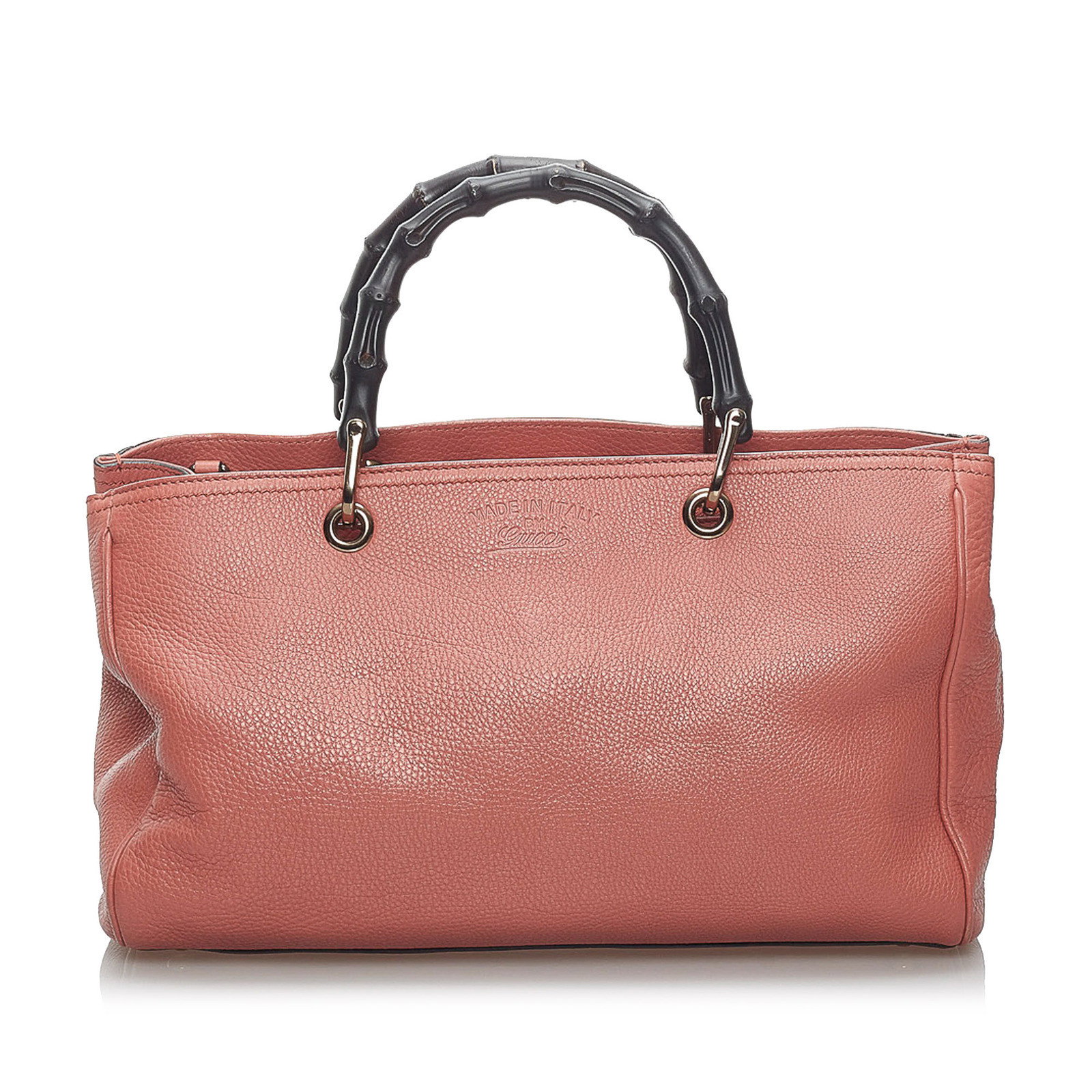Bamboo Shopper aus Leder in Rosa / Pink