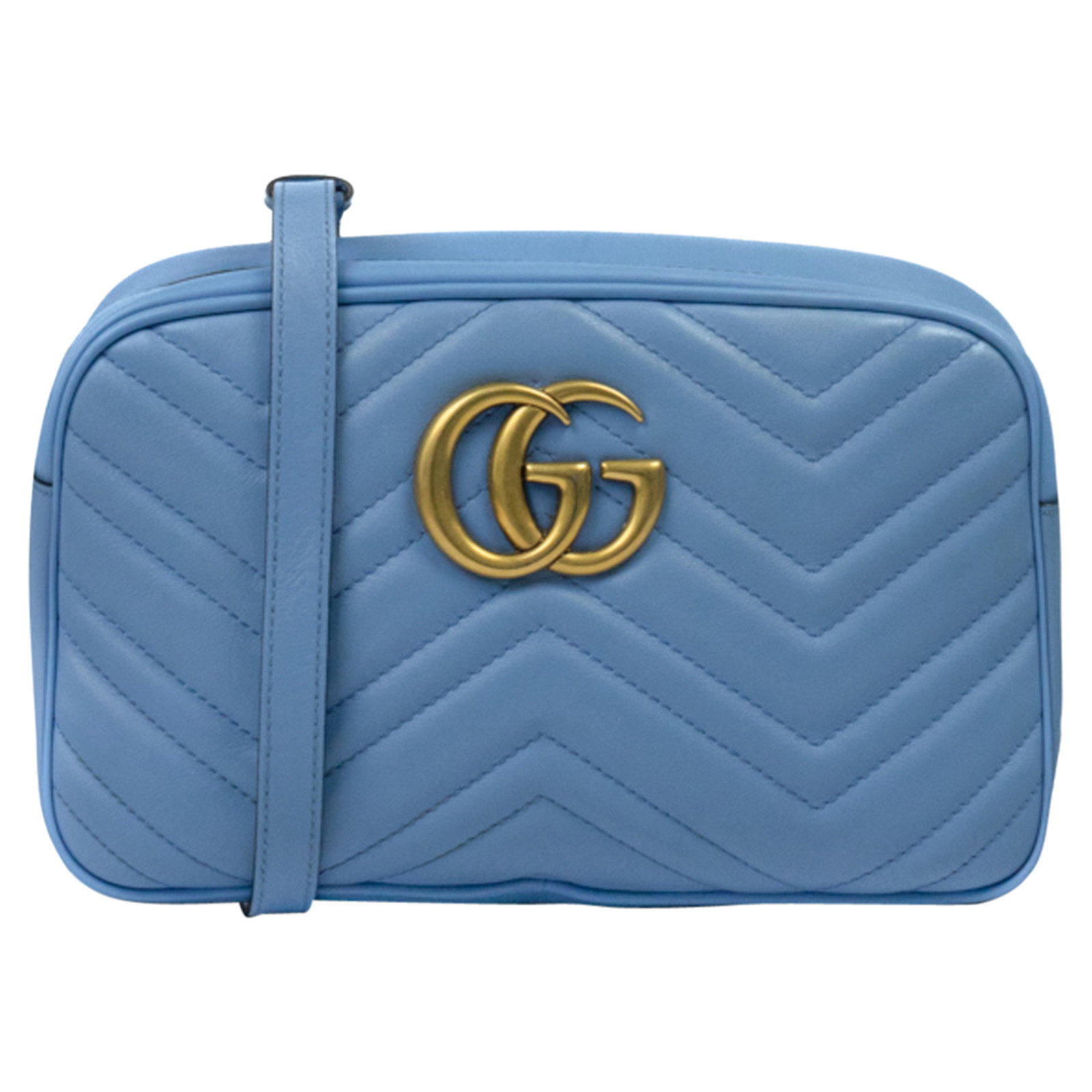 Marmont Camera Bag aus Leder in Blau