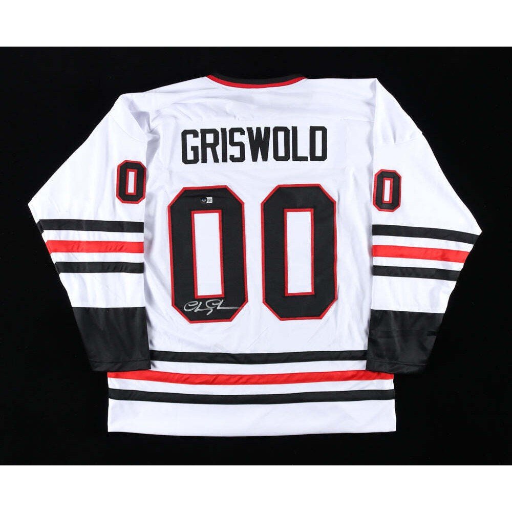 Chevy Chase Autographed Signed Christmas Vacation Clark Griswold Hockey Jersey Beckett