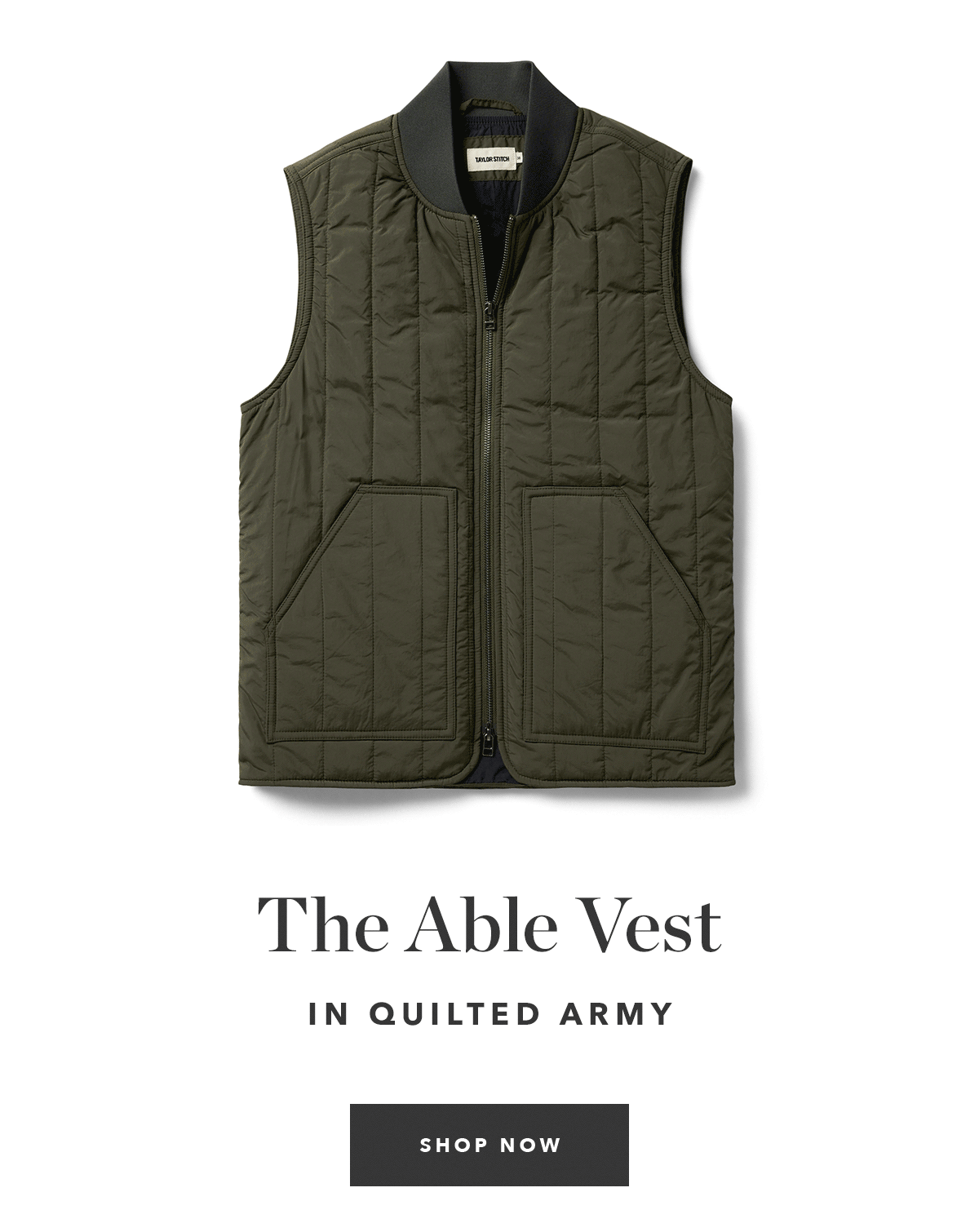 The Able Vest in Quilted Army