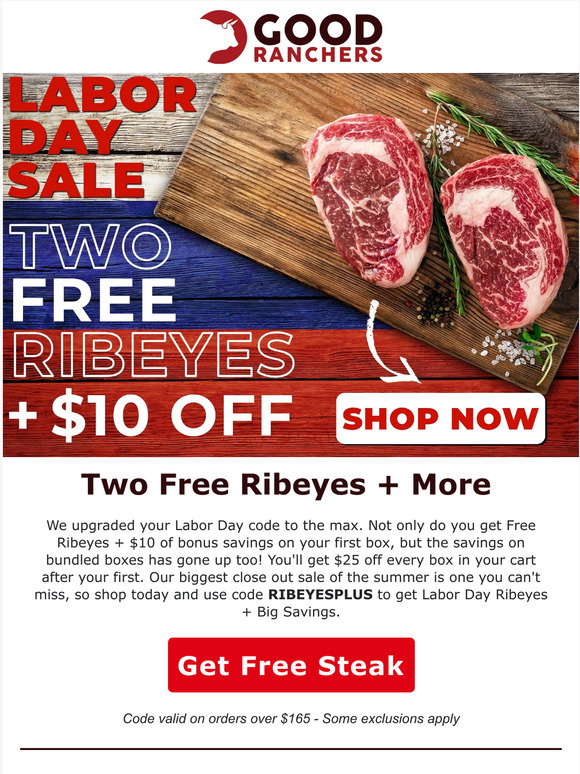 Good Ranchers: Free Ribeyes + $10 OFF With Your Purchase 🥩💵 | Milled