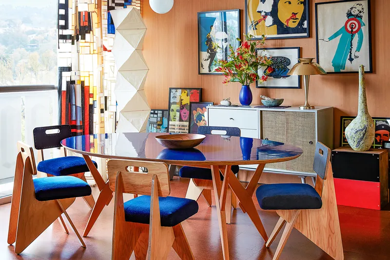 This image may contain Furniture, Table, Chair, Indoors, Interior Design, Flooring, Wood, Living Room, Room, and Desk