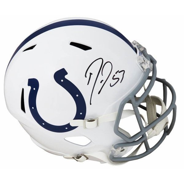 Darius Leonard Autographed Signed Indianapolis Colts Riddell Full Size Speed Replica Helmet