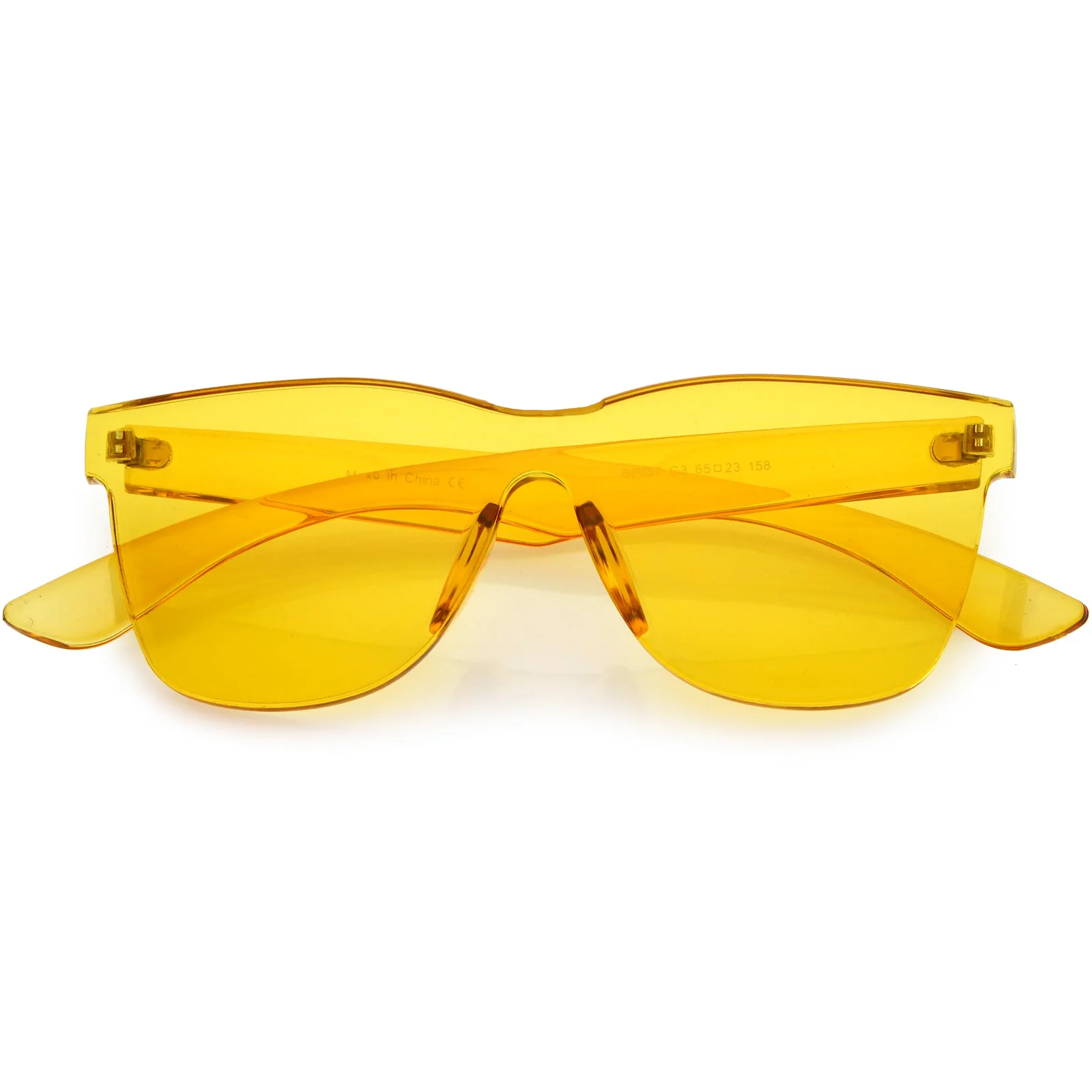 Image of Rimless Colorful Translucent Horn Rimmed Mono Lens Shield Sunglasses D018