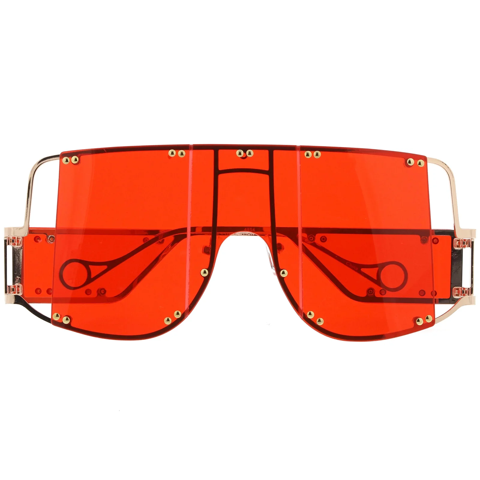 Image of Premium High Fashion Rimless 5-Panel Color Lens Shield Sunglasses D095