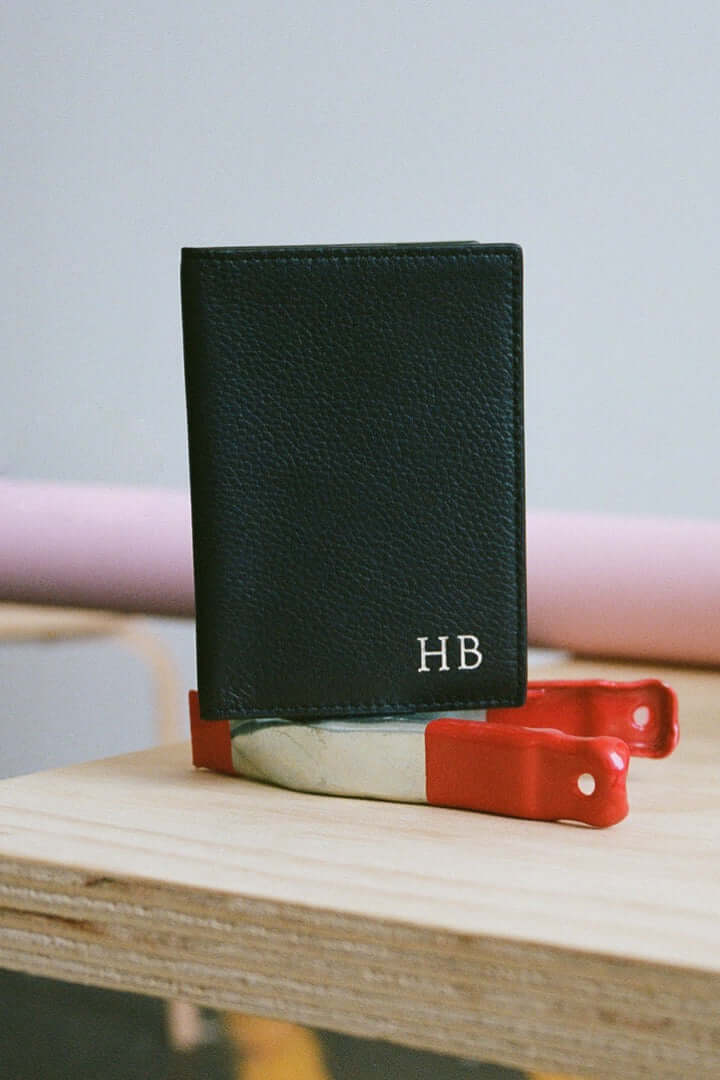 Image of Personalised Leather Passport Holder | Black