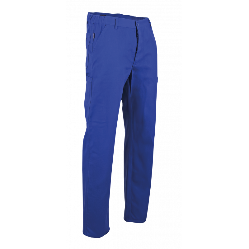 Pantalon de travail élastiqué coton bleu