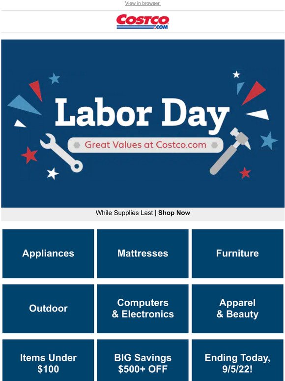 Costco Warehouses Are Closed Today, but Our Site is OPEN Shop Labor
