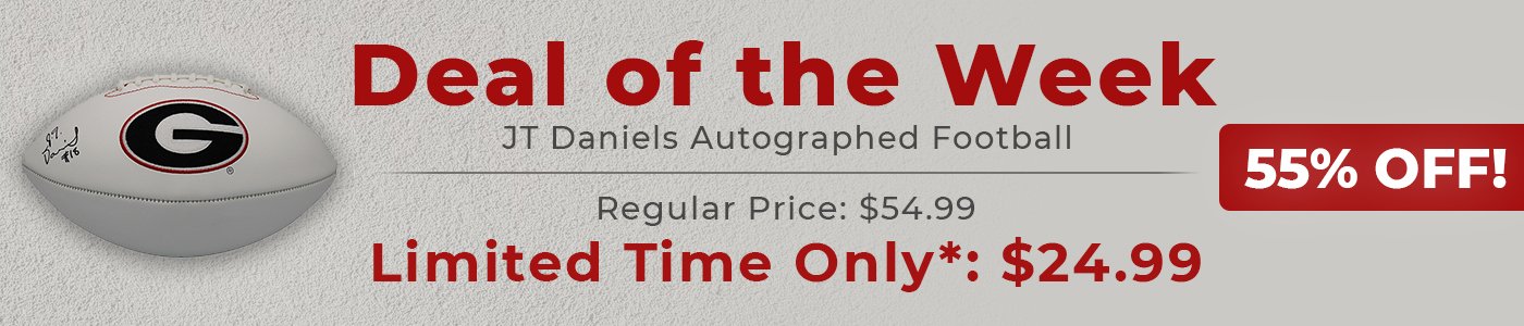 Deal of the Week: T Daniels Autographed Signed Georgia Bulldogs White Panel Football - JT Daniels Personal Hologram Authentic