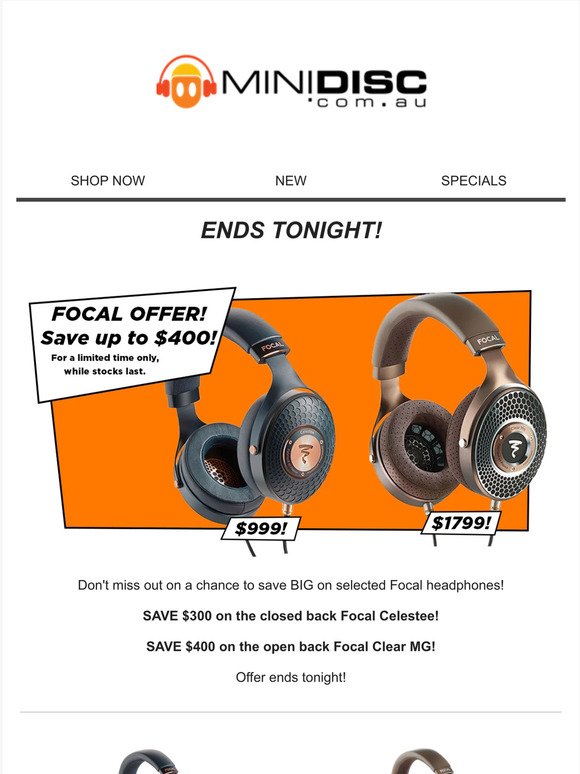 ENDS TONIGHT! Save up to $400 on Focal Headphones!