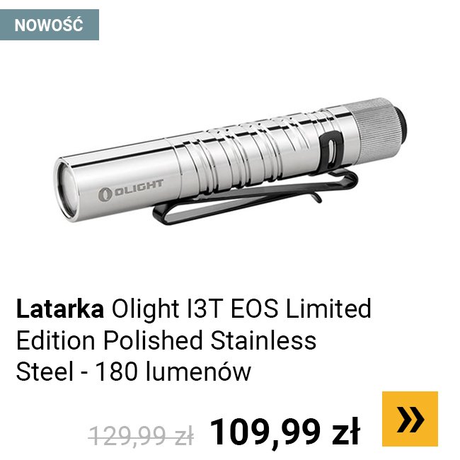 Latarka Olight I3T EOS Limited Edition Polished Stainless Steel - 180 lumenów