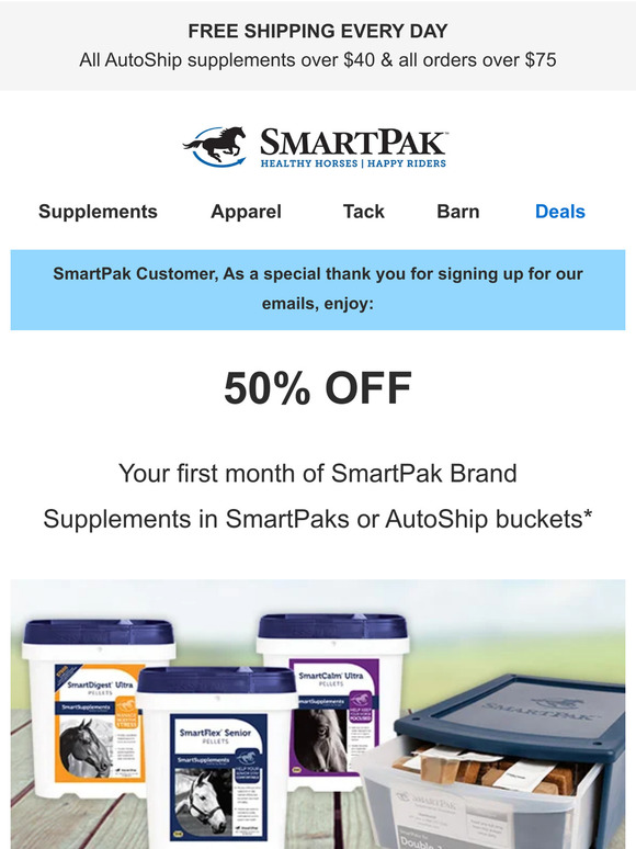 SmartPak Equine Limited Time! 50 OFF SmartPak Brand Supplements Milled