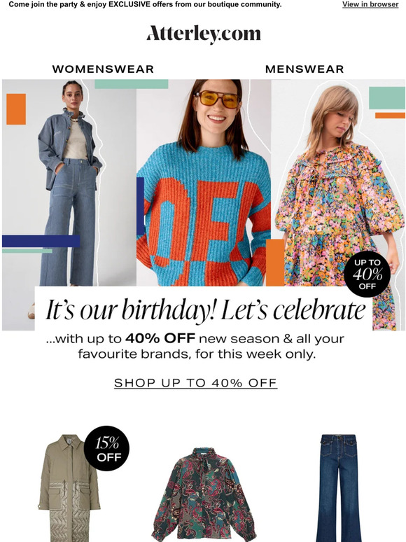 It's The Big Birthday Sale! Up to 40% off for this week only...