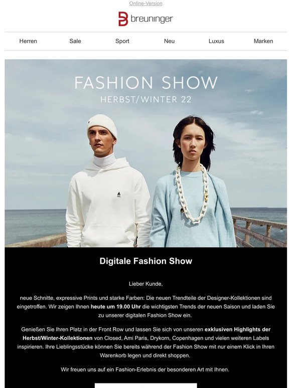 Ihre Einladung zur digitalen Fashion Show