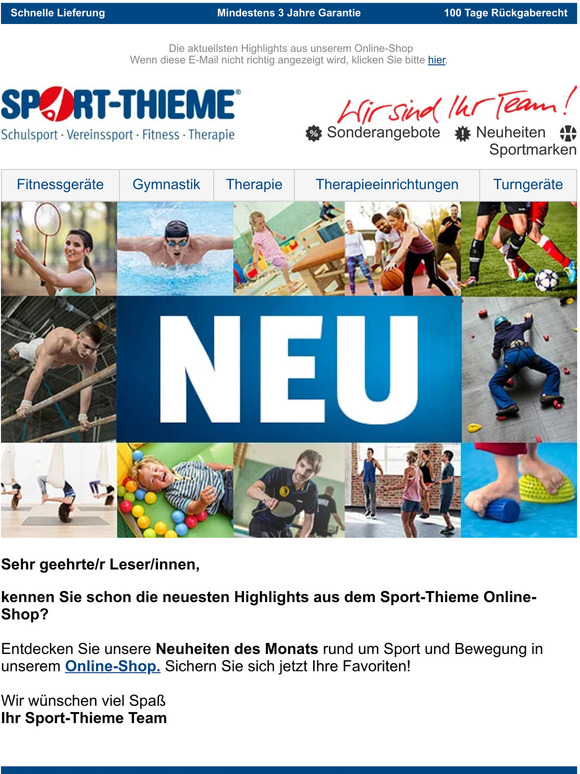Ihre Neuheiten im September bei Sport-Thieme