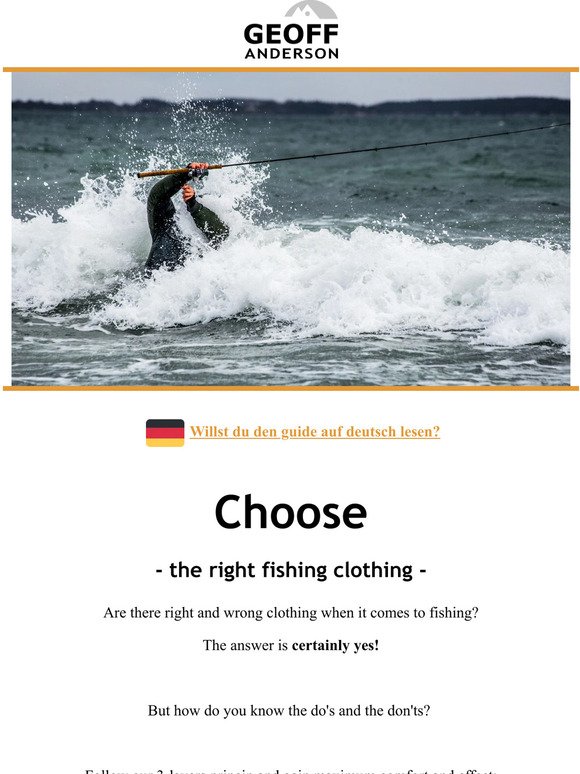 Choose the right fishing clothing