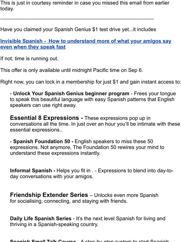 21 hours left – Understand More Spanish