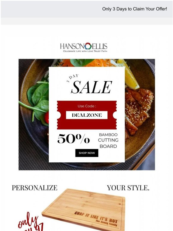 Personalized Bamboo Cutting Board Gift 50% OFF!