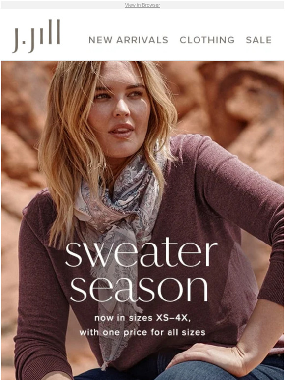 J.Jill Transitional sweaters to fall for in sizes XS4X. Milled