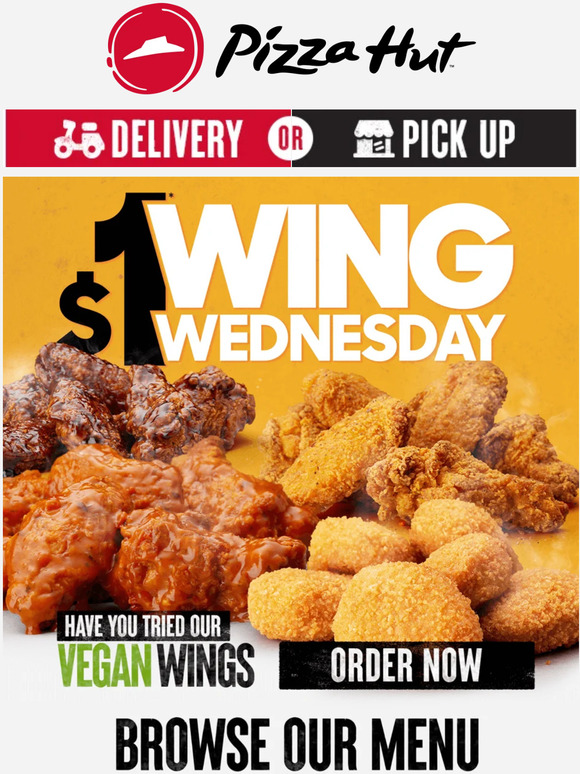 Pizza Hut: Hurry, Wednesday is $1 Wingsday only at Pizza Hut! | Milled