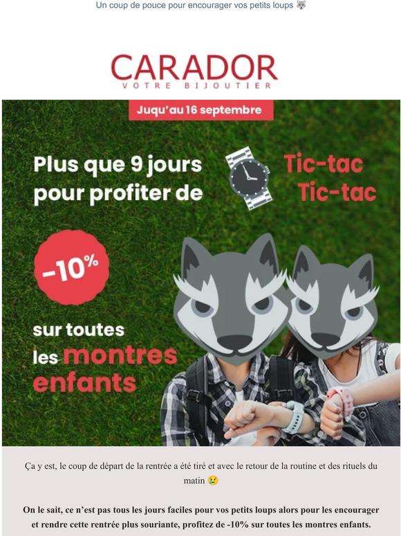 Votre bijoutier Carador - Une rentrée à l’heure ⌚