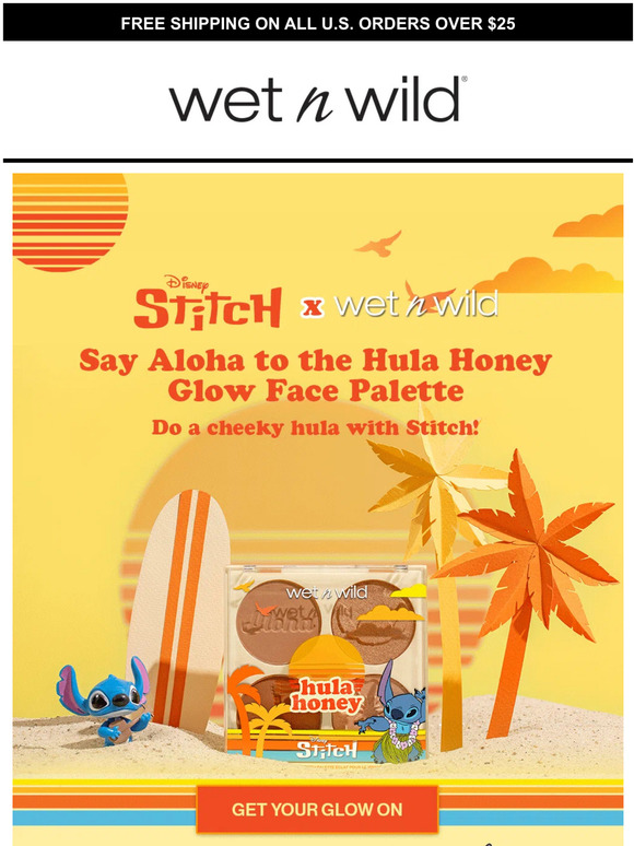 Wet N Wild Just Dropped Stitch Hula Honey Glow Face Palette ☀️ Milled