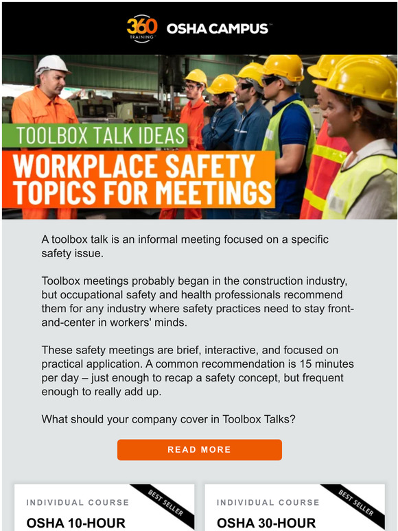 19 Ideas for work place safety meetings🧰 Milled