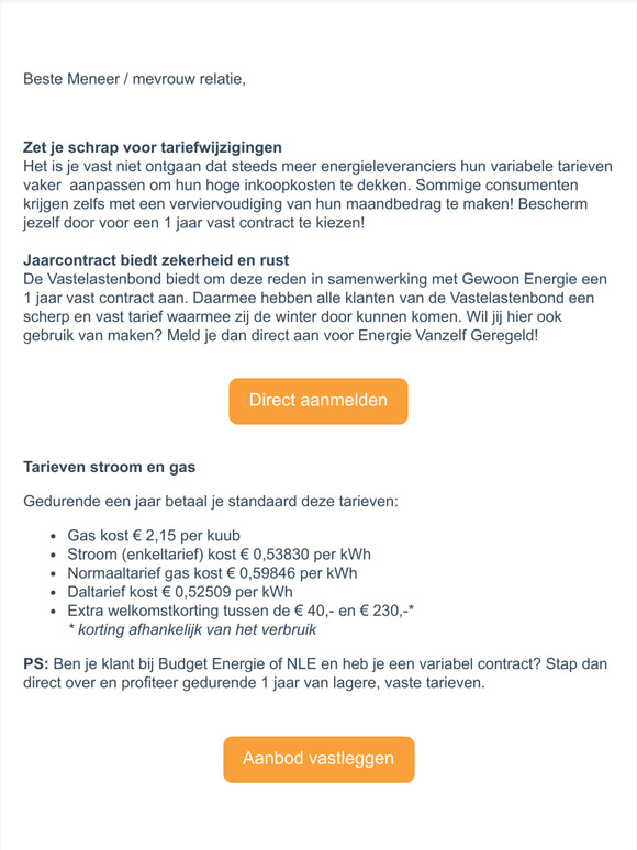 Maandelijkse verviervoudiging energietarieven op komst!  Bescherm jezelf met een jaarcontract
