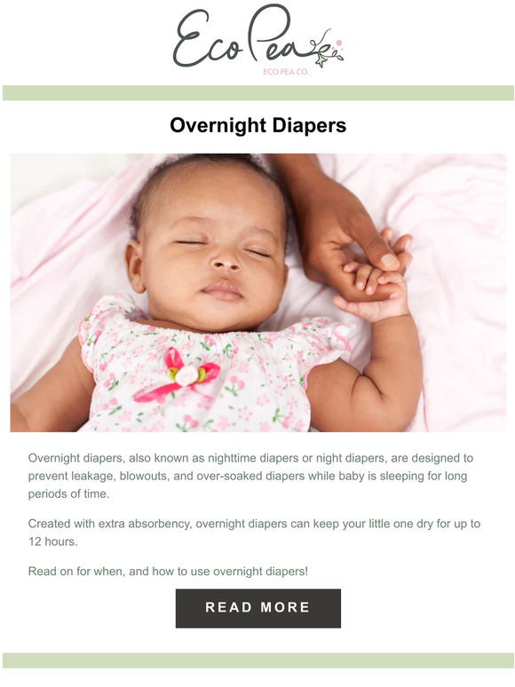 Eco Pea Co. Overnight Diapers 😴 Milled