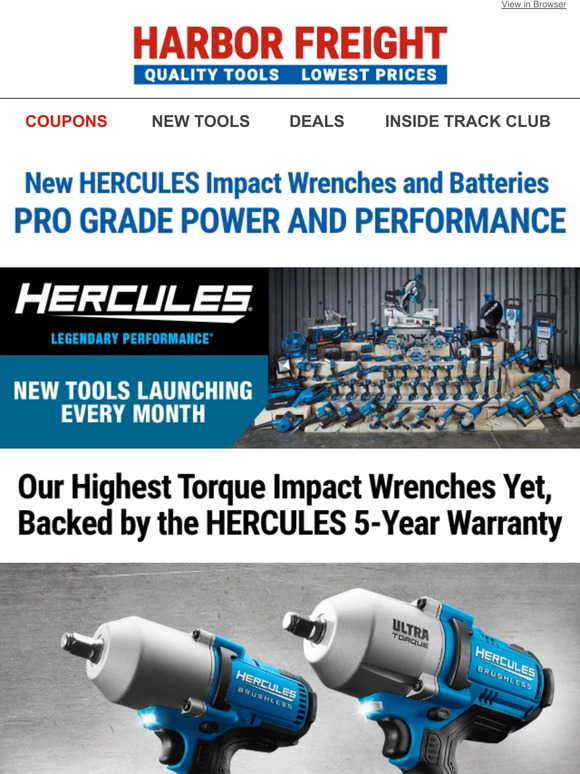 Harbor Freight Tools: NEW Hercules Impact Wrenches - Pro Grade Power ...