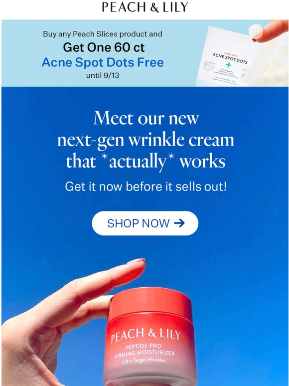 Peach and Lily Say hello to our new nextgen wrinkle cream that