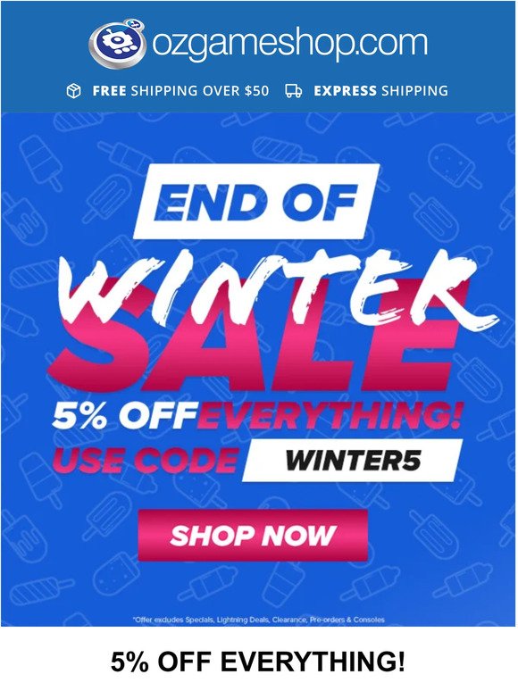 ‼ 5% OFF EVERYTHING!