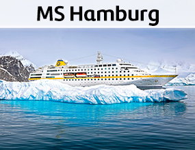 MS Hamburg in der Antarktis.