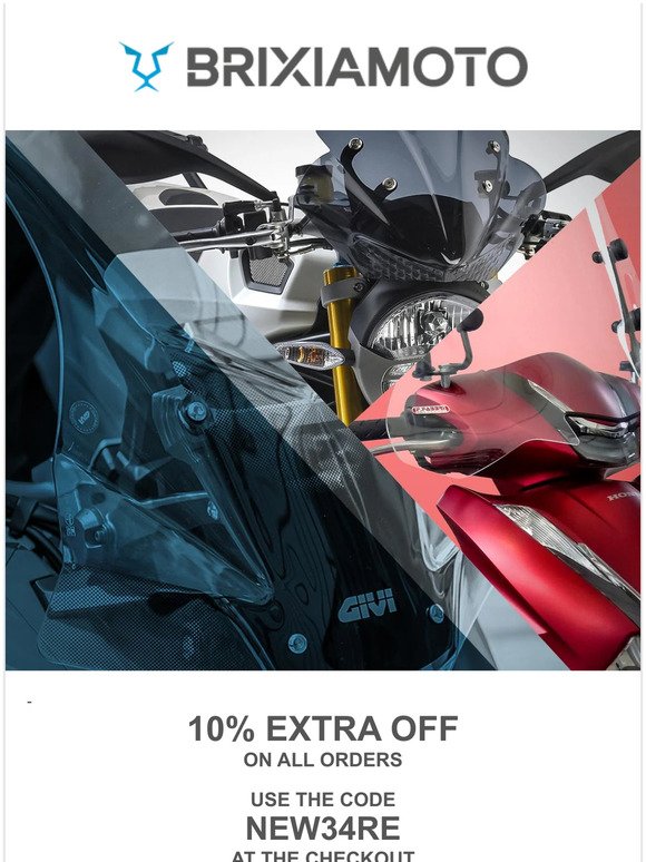 Motorcycle spare parts, accessories and helmets: 10% EXTRA OFF