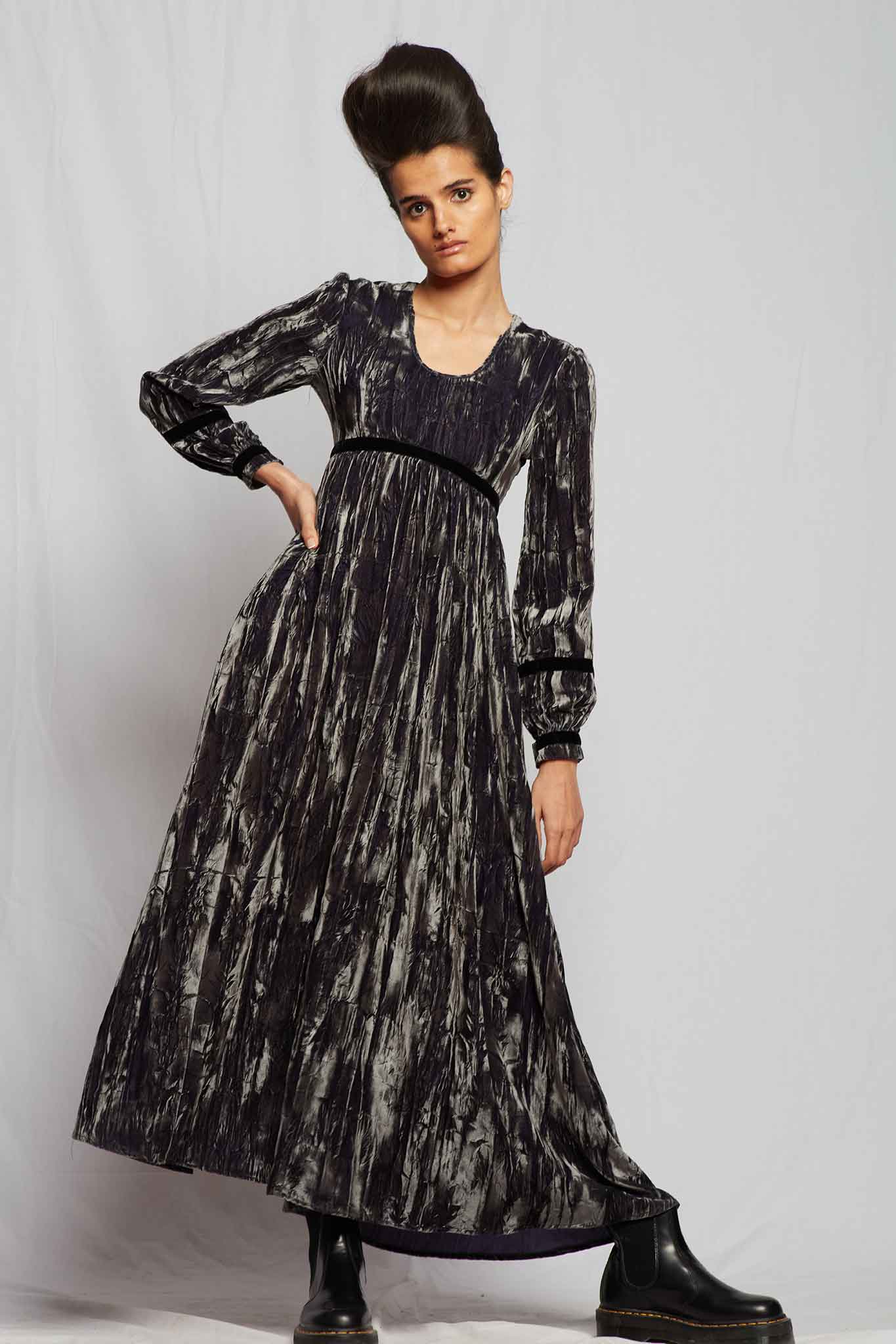 Batsheva Faye Dress in Charcoal