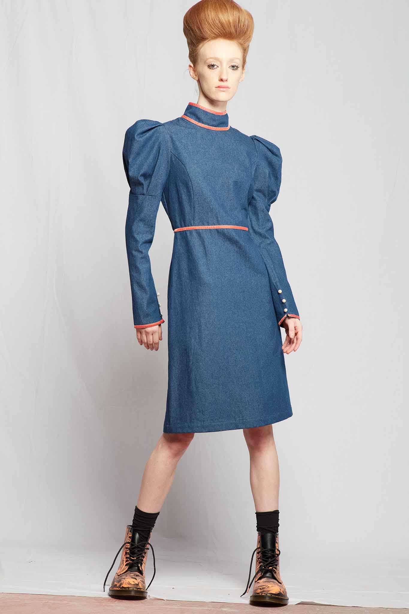 Batsheva Tate Dress in Denim