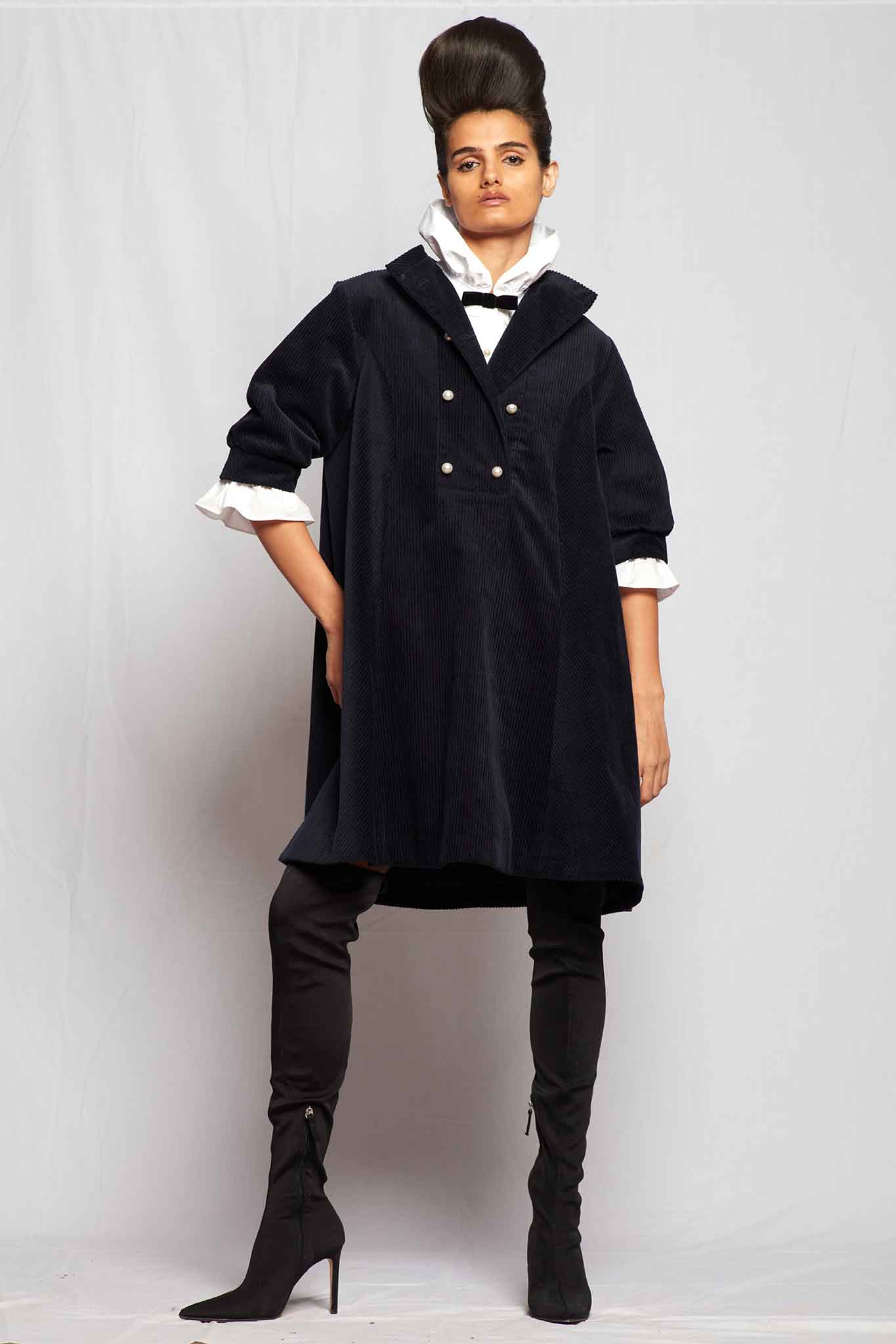 Batsheva Beray Coat Dress in Navy