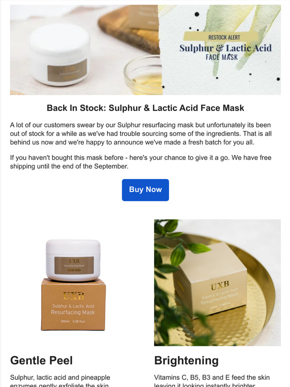 Sulphur & Lactic Acid Face Mask - Exfoliate and Brighten Your Skin! 💜