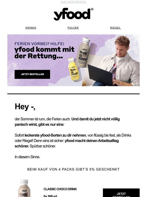Wieder arbeiten? 😱 Nicht ohne mein yfood!