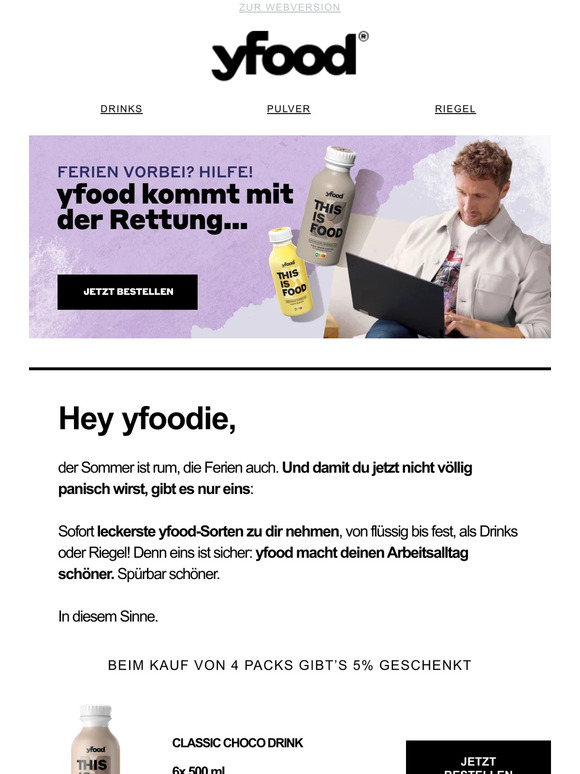 Wieder arbeiten? 😱 Nicht ohne mein yfood!