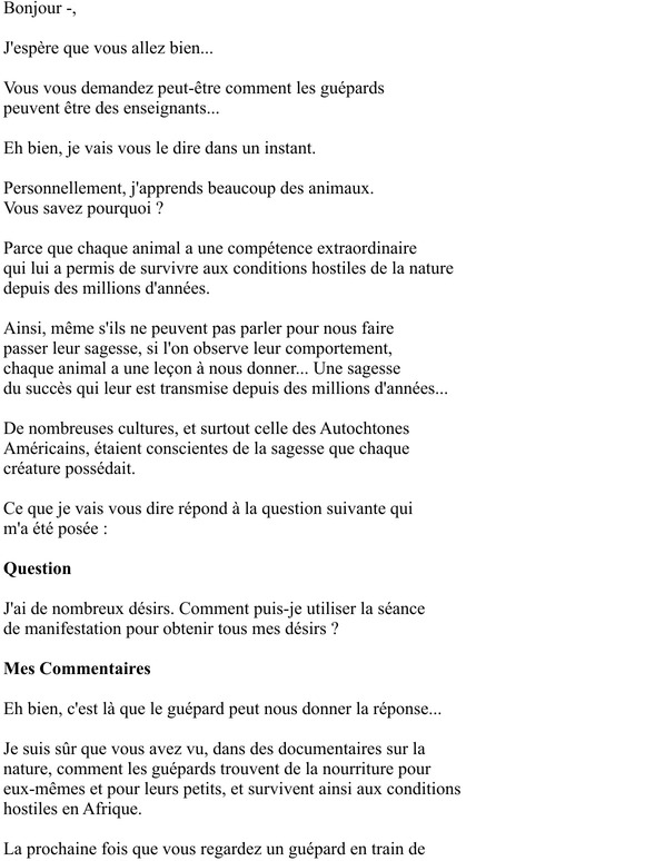 —, Les guépards sont de très bons enseignants...